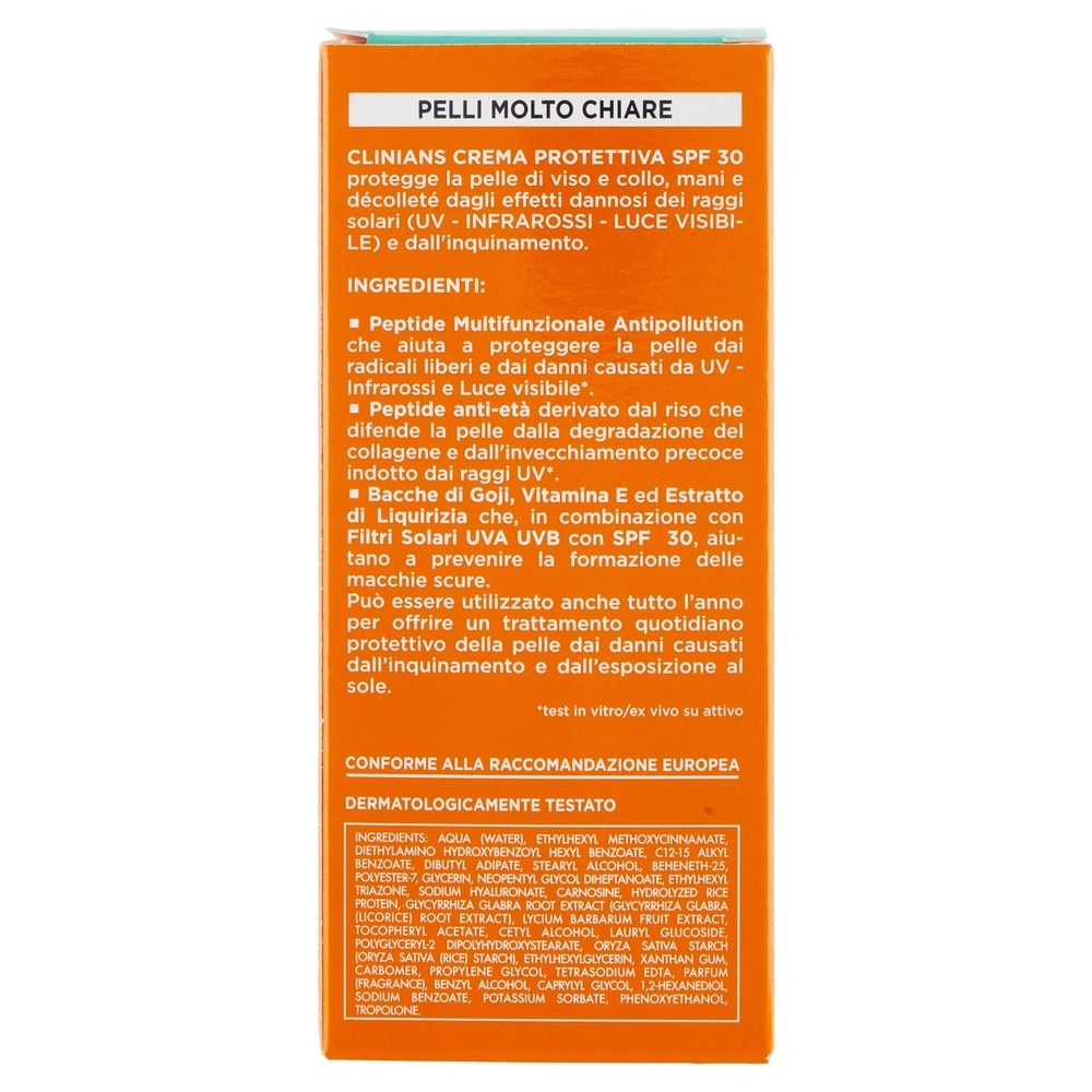 Clinians Bellezza Solare Crema Viso Protettiva SPF30 Anti Age Antipollution 75 mL